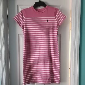 Pink Striped Polo Dress